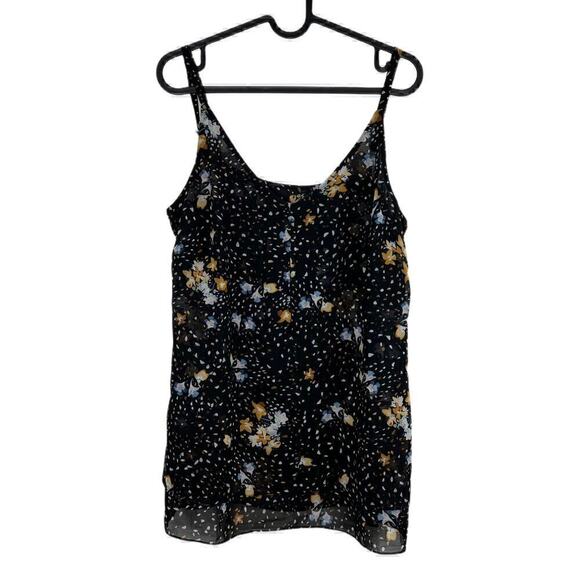 NWOT Cabi Cluster Cami Cosmic Floral Print Small Sheer Lined Vamp Whimsigoth - Picture 1 of 7